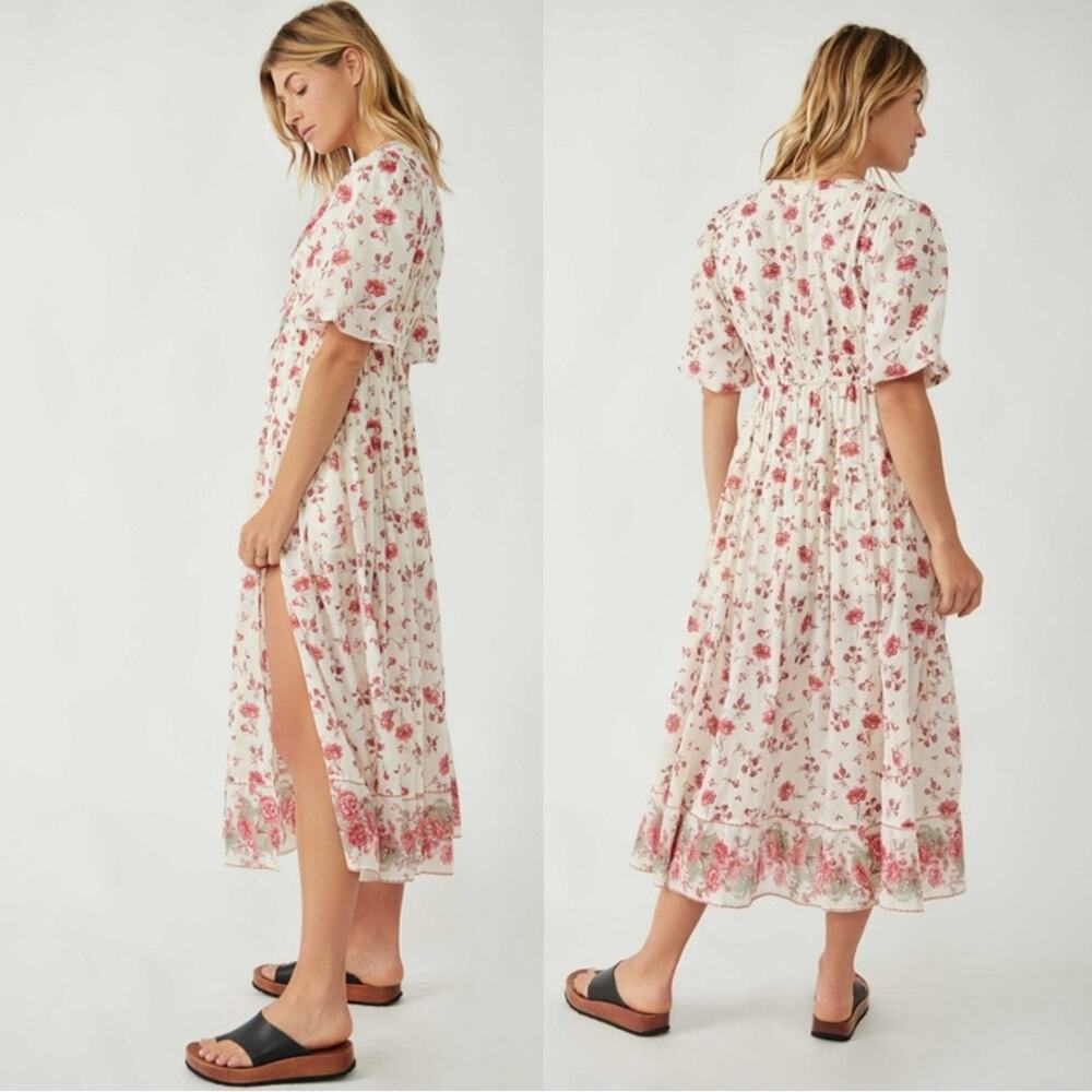 Free People Lysette Maxi Dress in Tea Combo Large Bohemian Gypsy Indian Cotton - Picture 11 of 13